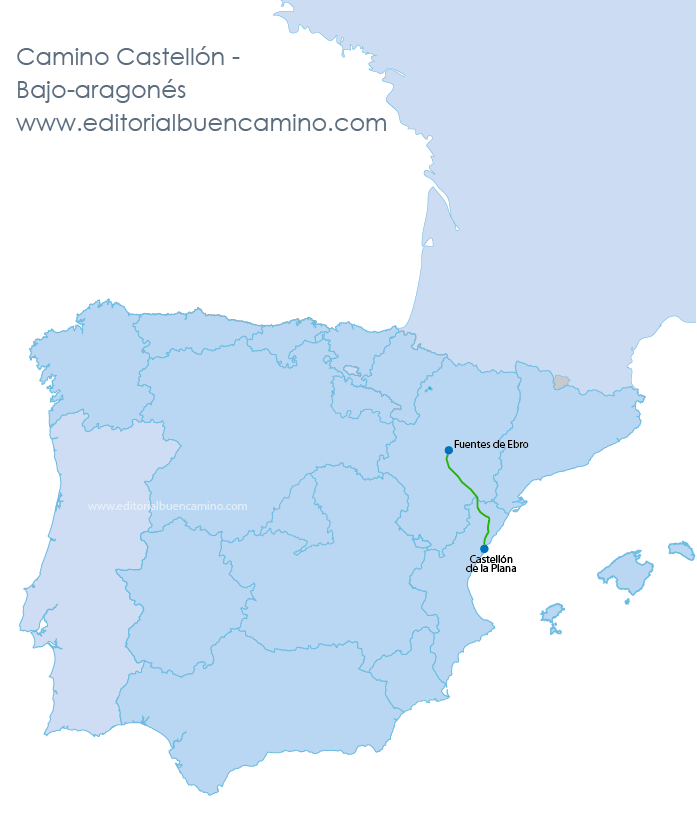Mapa del Camino Castellón - Bajo Aragonés