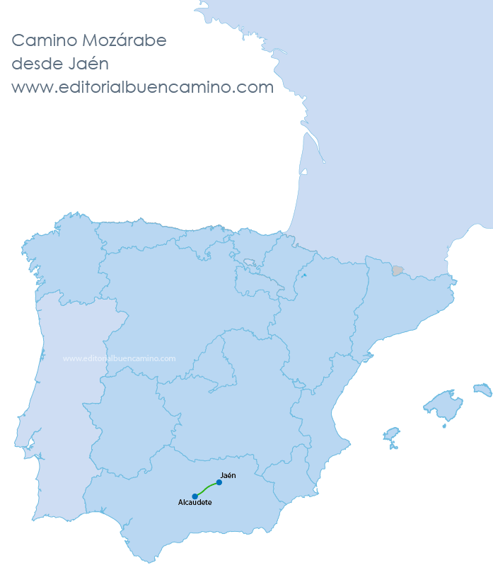 Mapa del Camino Mozárabe desde Jaén