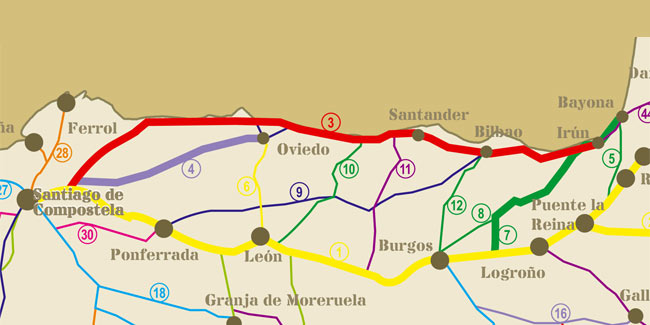 Etapas del Camino del Norte