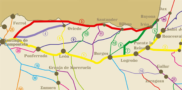 cráter intimidad Email Etapas del Camino de Santiago a pie o en bici.